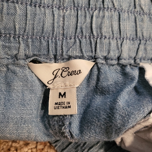 J Crew Drawstring Chambray Shorts, Size M - Picture 4 of 5